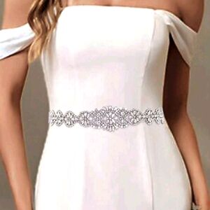 White wedding belt